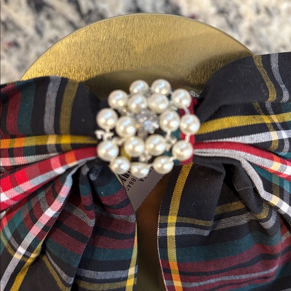 J Crew tartan plaid Rhinestone Accent Hair Barrette - Picture 2 of 9